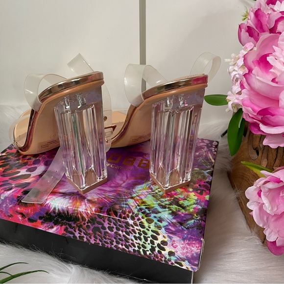 Cape Robbin Clear Chunky High Heels - Rose Gold - Picture 4 of 8